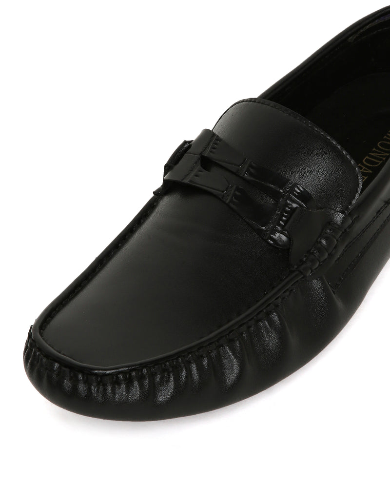 Ortega croc penny driving shoe- BLACK