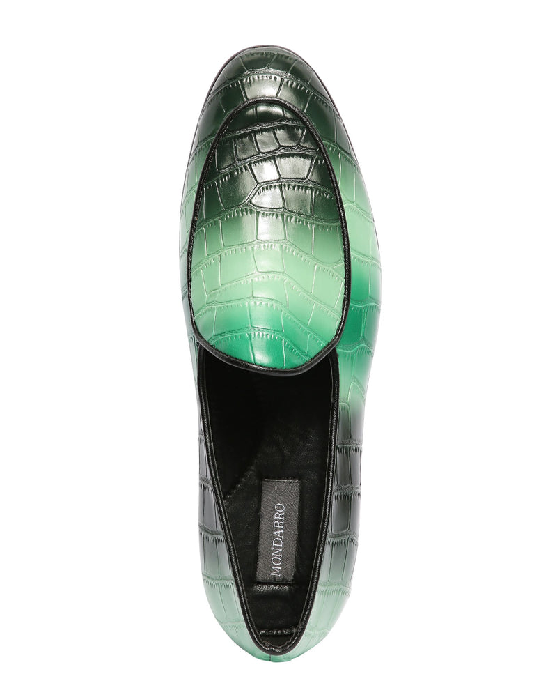 Booka Two-Tone Croco Slip-on - GREEN