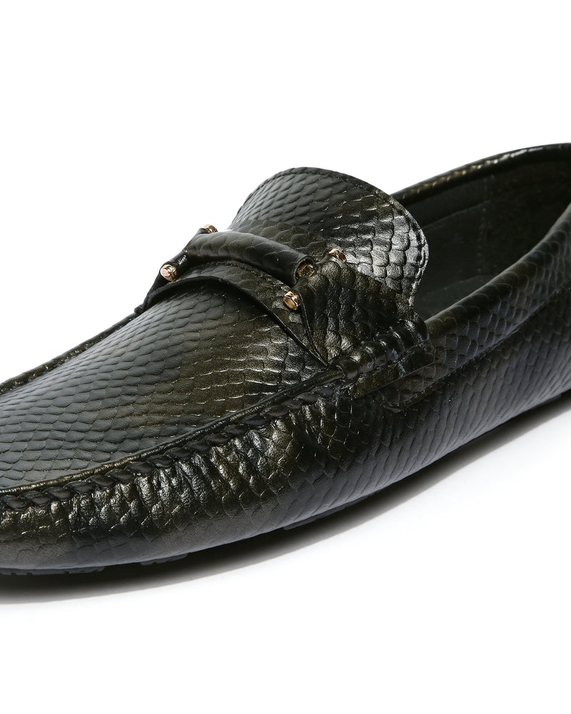 Argento snakeskin Driving Shoes