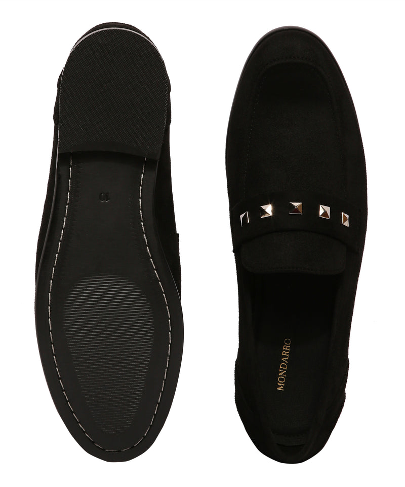 Franssen Studded Loafers - BLACK