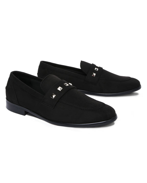 Franssen Studded Loafers - BLACK